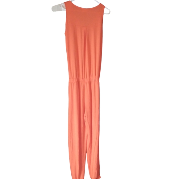 Zenana Sleeveless Jogger Jumpsuit Neon Orange Women's Size Small - Picture 3 of 6